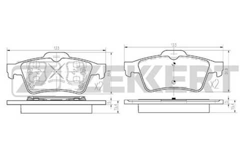 ZEKKERT (BS1474) Колодки торм. диск. задн. Ford Tourneo Connect 02- Nissan Primera (P11 P12) 02- Renault Laguna II