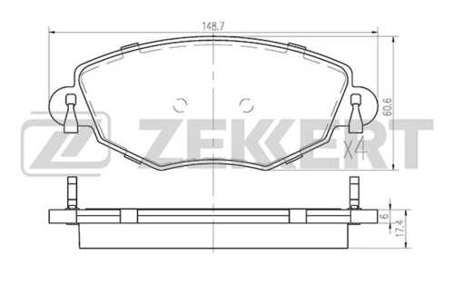 ZEKKERT (BS1673) Колодки торм. диск. передн. Ford Mondeo III 00- Jaguar X-Type (X400) 01-