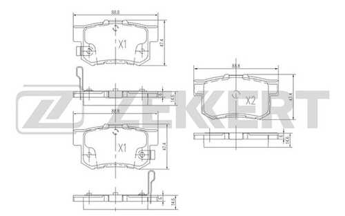 ZEKKERT (BS1713) Колодки торм. диск. задн. Honda Accord II-V 90- Civic VII VIII 95- Great Wall Hover H6 11- Rover