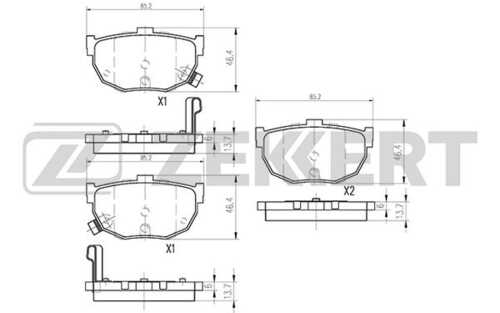 ZEKKERT (BS1766) Колодки торм. диск. задн. Hyundai Coupe I-III 96- S Coupe 90- Elantra III 00- Lantra I-II 90- Ki
