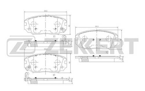 ZEKKERT (BS1780) Колодки торм. диск. передн. Hyundai Grandeur IV 03- Sonata V-VI 04- Kia Magentis II 05- Sportage