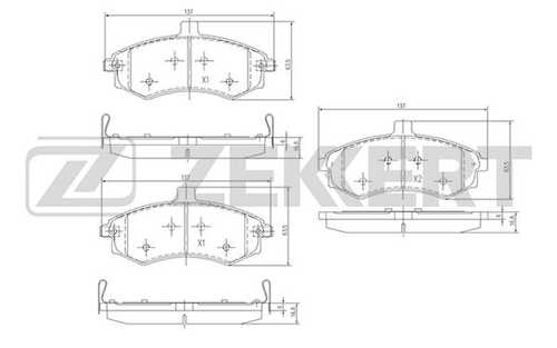 ZEKKERT (BS1798) Колодки торм. диск. передн. Hyundai Elantra III 01-  Matrix 02-