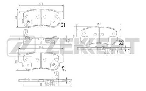 ZEKKERT (BS1803) Колодки торм. диск. задн. Hyundai Getz (TB) 02-  Santa Fe 00-  Kia Sportage II 04-  Rio III 11-