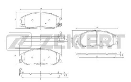ZEKKERT (BS1804) Колодки торм. диск. передн. Hyundai H-1/Starex 02-  Porter 02-  Santa Fe 01-  SsangYong Actyon 05-  