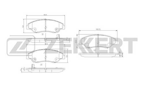 ZEKKERT (BS1902) Колодки торм. диск. передн. Kia Retona 99-  Sportage 00-