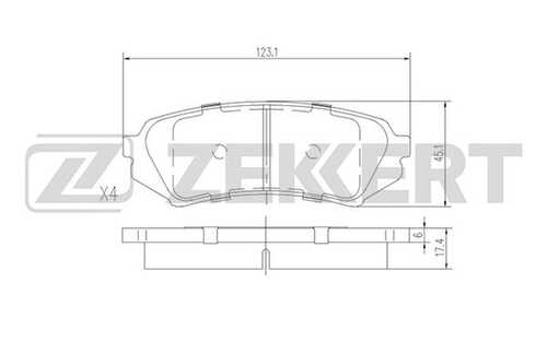 ZEKKERT (BS1984) Колодки торм. диск. задн. Lexus LX 470 (UZJ100) 98-  RX 300 (MCU35_) 03-  Toyota LC 100 98-