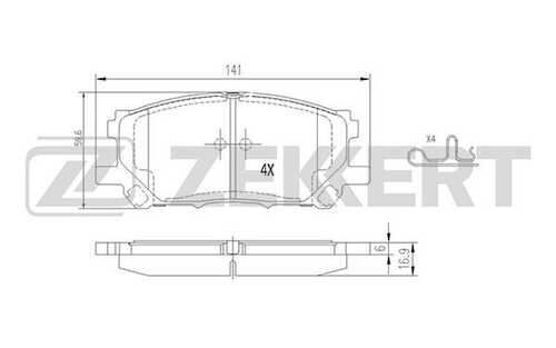 ZEKKERT (BS1994) Колодки торм. диск. передн. Lexus RX 300 330 (XU30) 03- RX 350 400h (XU30) 05- Toyota Harrier (U30