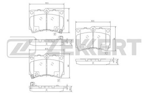 ZEKKERT (BS2030) Колодки торм. диск. передн. Kia Pride (DA) 96- Rio 00- Mazda 121 II 90- 323 III-V 85- Demio 96-
