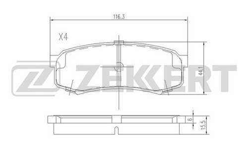 ZEKKERT (BS2240) Колодки торм. диск. задн. Mitsubishi Pajero IV 06- Toyota LC 70 80 100 90- LC Prado 90 120 150