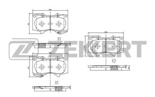 ZEKKERT (BS2241) Колодки торм. диск. передн. Mitsubishi Pajero IV 06- Lexus GX 460 (J150) 10- Toyota LC Prado 120 1
