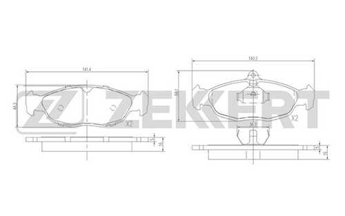 ZEKKERT (BS2346) Колодки торм. диск. передн. Daewoo Lanos (KLAT) 97- Nexia (KLETN) 95- Opel Corsa A B II 82- Kadet