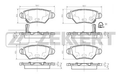 ZEKKERT (BS2366) Колодки торм. диск. задн. Opel Astra G 98- Astra H 07- Corsa C 03- Zafira A 99-