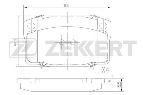ZEKKERT (BS2460) Колодки торм. диск. передн. Daewoo Espero (KLEJ) 91- Orion Wagon (J100) 97-
