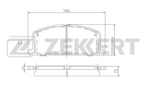 ZEKKERT (BS2624) Колодки торм. диск. передн. Toyota Camry (V10 V20) 82-  Carina (T150 T160 T170) 83-  Corolla (E80-E1