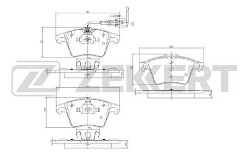 ZEKKERT (BS2797) Колодки торм. диск. передн. с датчиком VW Multivan V-VI 03-  Transporter IV-VI 92-