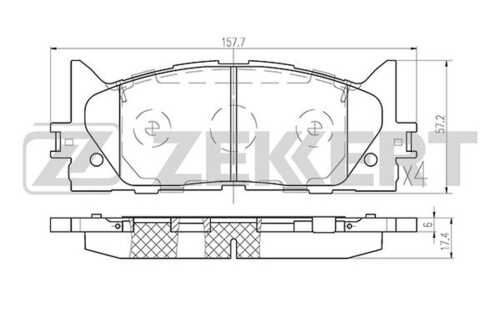 ZEKKERT (BS2804) Колодки торм. диск. передн. Lexus ES 250 350 (V40 V60) 06- Toyota Aurion (V50) 12- Camry (V40 V50