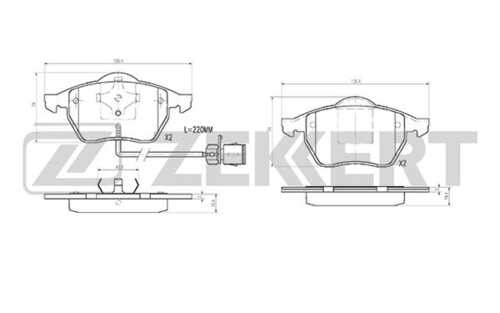 ZEKKERT (BS2831) Колодки торм. диск. передн. с датчиком Audi 100 III IV 90- A4 95- A6 94-