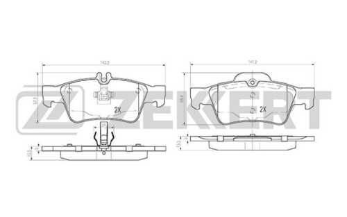 ZEKKERT (BS2832) Колодки торм. диск. задн. MB C-Class (S203) 04- CL (C215 C216) 02- CLS (218) 11- E-Class (211) 02