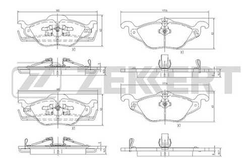 ZEKKERT (BS2835) Колодки торм. диск. передн. Opel Astra F 91- Astra G 98- Astra H 07-