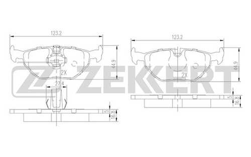 ZEKKERT (BS2850) Колодки торм. диск. задн. BMW 5 (E39) 95-  Alpina B10 (E39) 96-