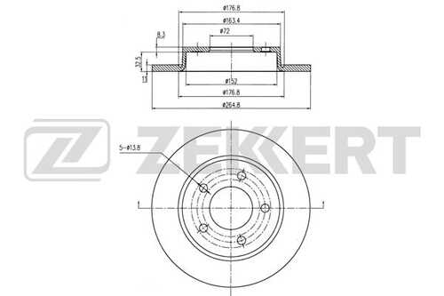 ZEKKERT (BS5267) Диск торм. задн. Mazda 3 I 03-