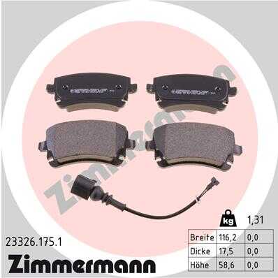 ZIMMERMANN (233261751) Колодки тормозные VW MULTIVAN/TRANSPORTER 03- задн.