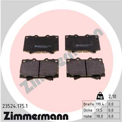 ZIMMERMANN (235241751) Колодки тормозные TOYOTA LAND CRYISER 200 90-07 передн.