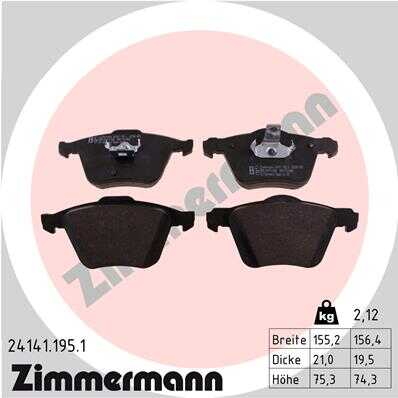 ZIMMERMANN (241411951) Колодки торм.пер.
