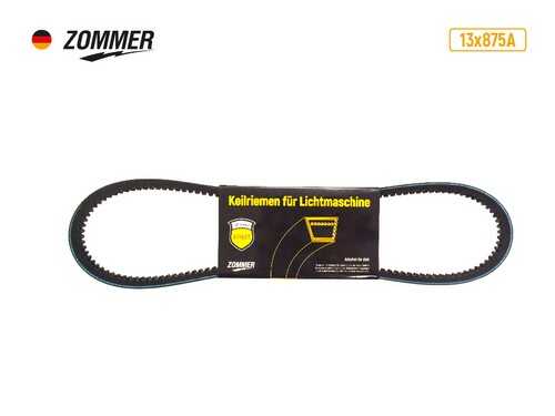 ZOMMER (13875A) Ремень 875 генератора дв.4216 зубч усил (AVX 13) ATHLET ZOMMER