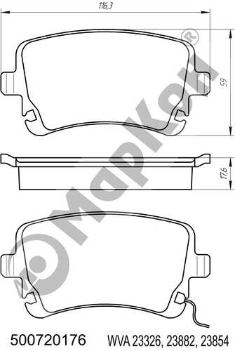 МАРКОН (500720176) Колодки тормозные дисковые к-т AUDI A3 A4 A6 A8 VW EUROVAN V MULTIVAN V VI TRANSPORTER V T