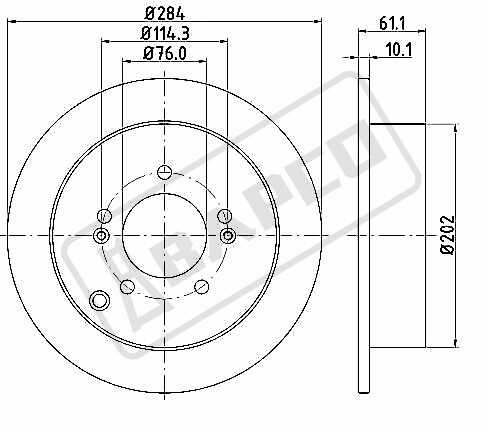 BAPCO (BD0108) тормозной диск невентилируемый