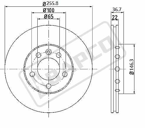 BAPCO (BD0118) тормозной диск вентилируемый