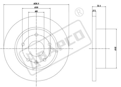 BAPCO (BD0139) Диск тормозной