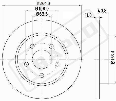 BAPCO (BD0320) Диск тормозной